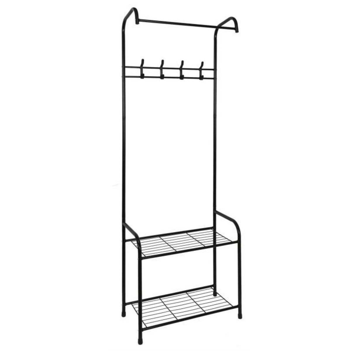 Paris Prix Meuble d'Entrée Vestiaire  2 Niveaux  170cm Noir