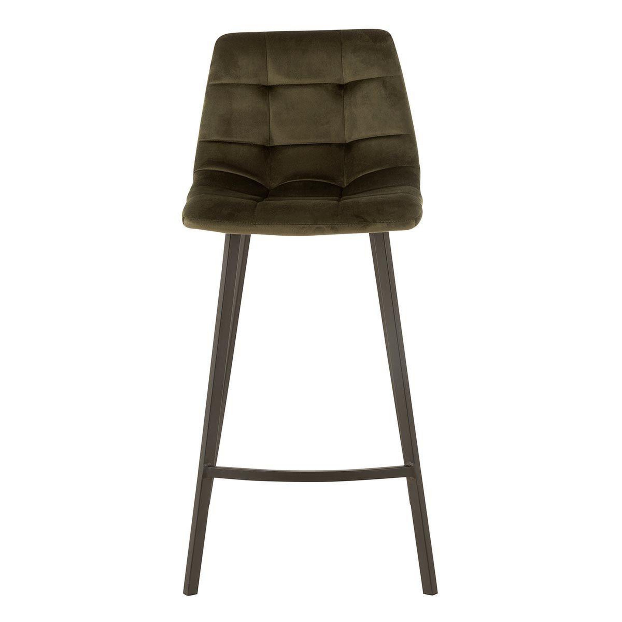 Voir la diapositive 2 : J-LINE Chaise de bar design  olivier  95cm vert foncé
