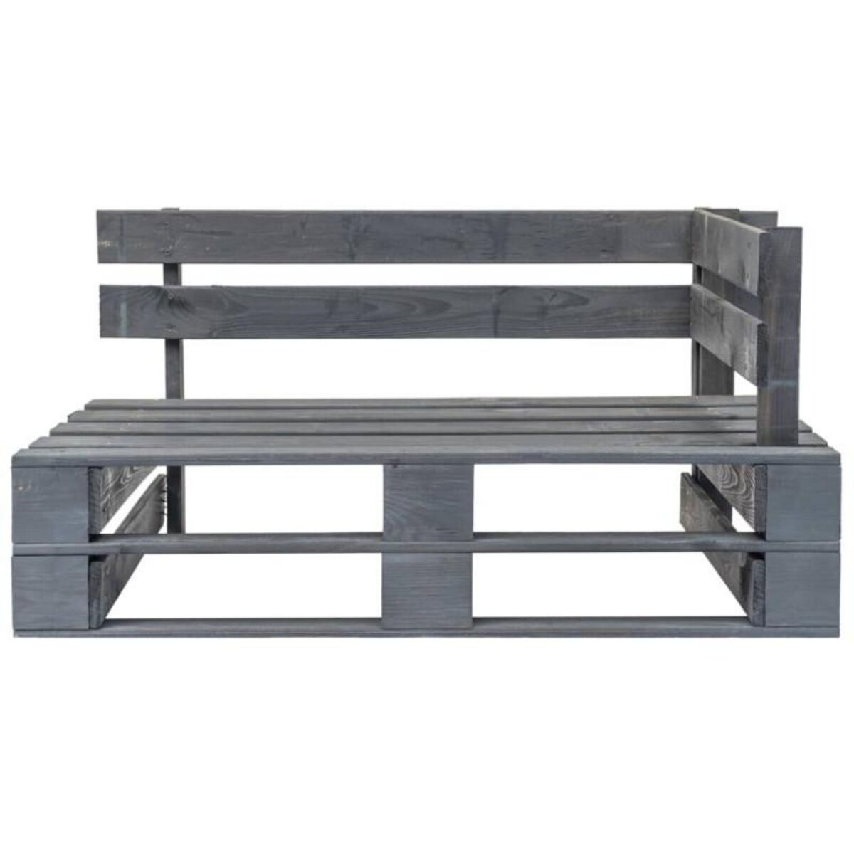 VIDAXL Banc d angle palette de jardin bois gris