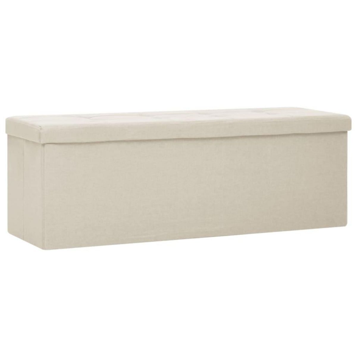 VIDAXL Banc de rangement pliable Blanc creme Faux lin