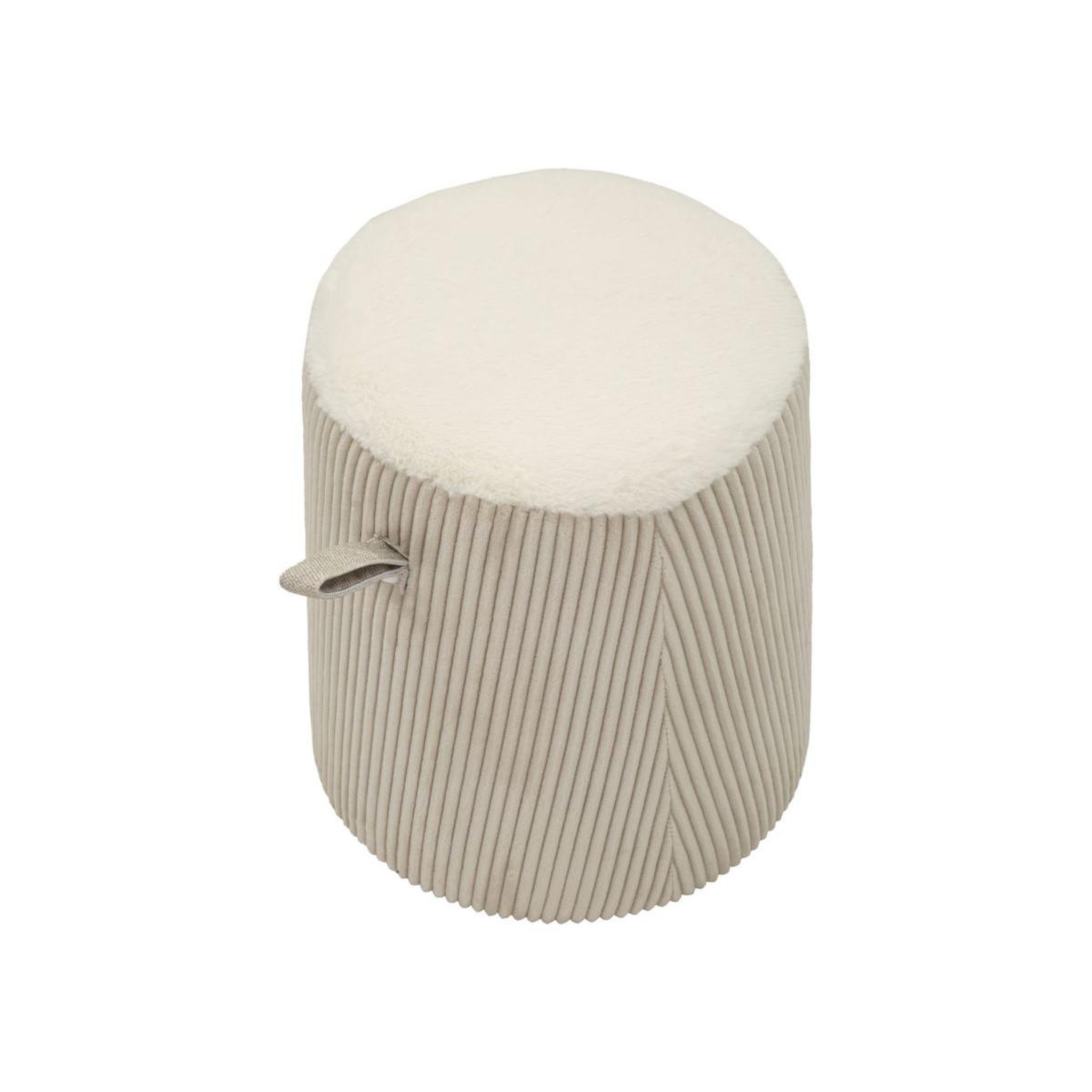 Voir la diapositive 2 : Paris Prix Pouf cône en tissu côtelé  dublino  45cm blanc