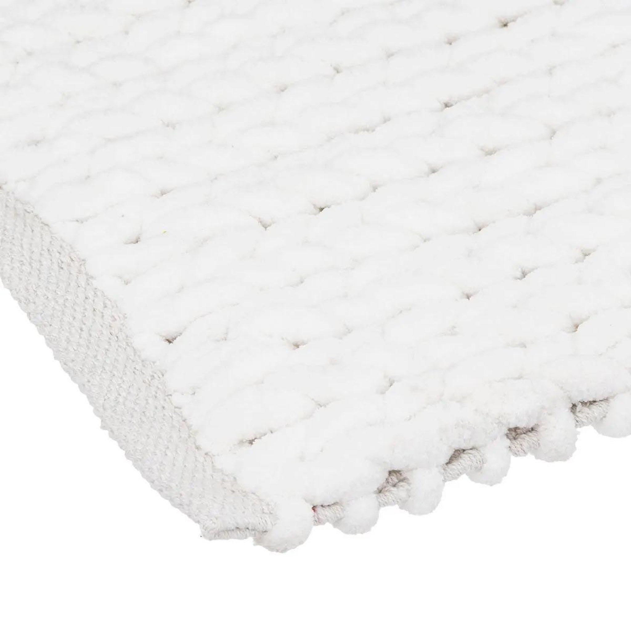 Voir la diapositive 2 : FIVE Tapis de salle de bain  tissé épais  50x120cm blanc