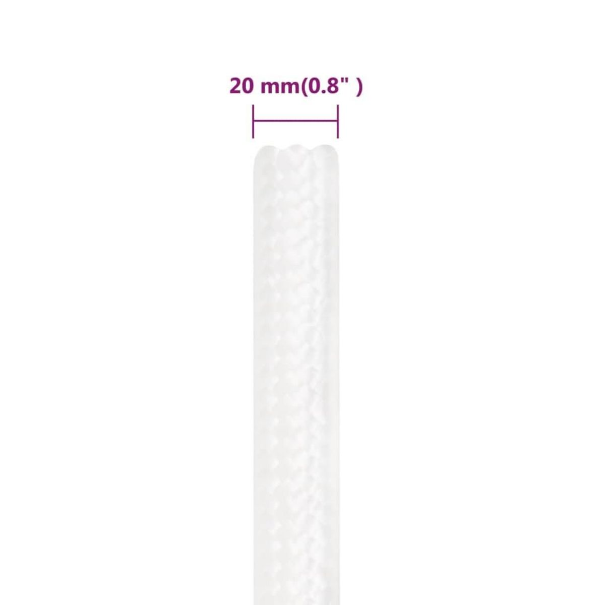 VIDAXL Corde de bateau Blanc complet 20 mm 100 m Polypropylene