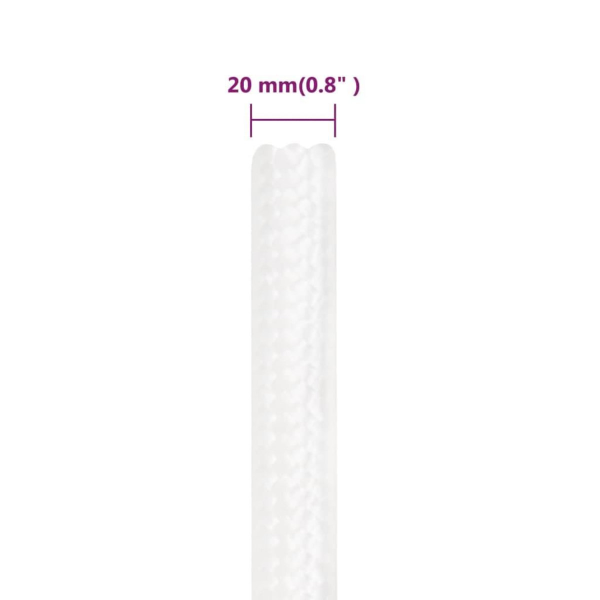 VIDAXL Corde de bateau Blanc complet 20 mm 100 m Polypropylene