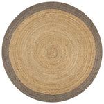 VIDAXL Tapis fait a la main Jute avec bord gris 150 cm