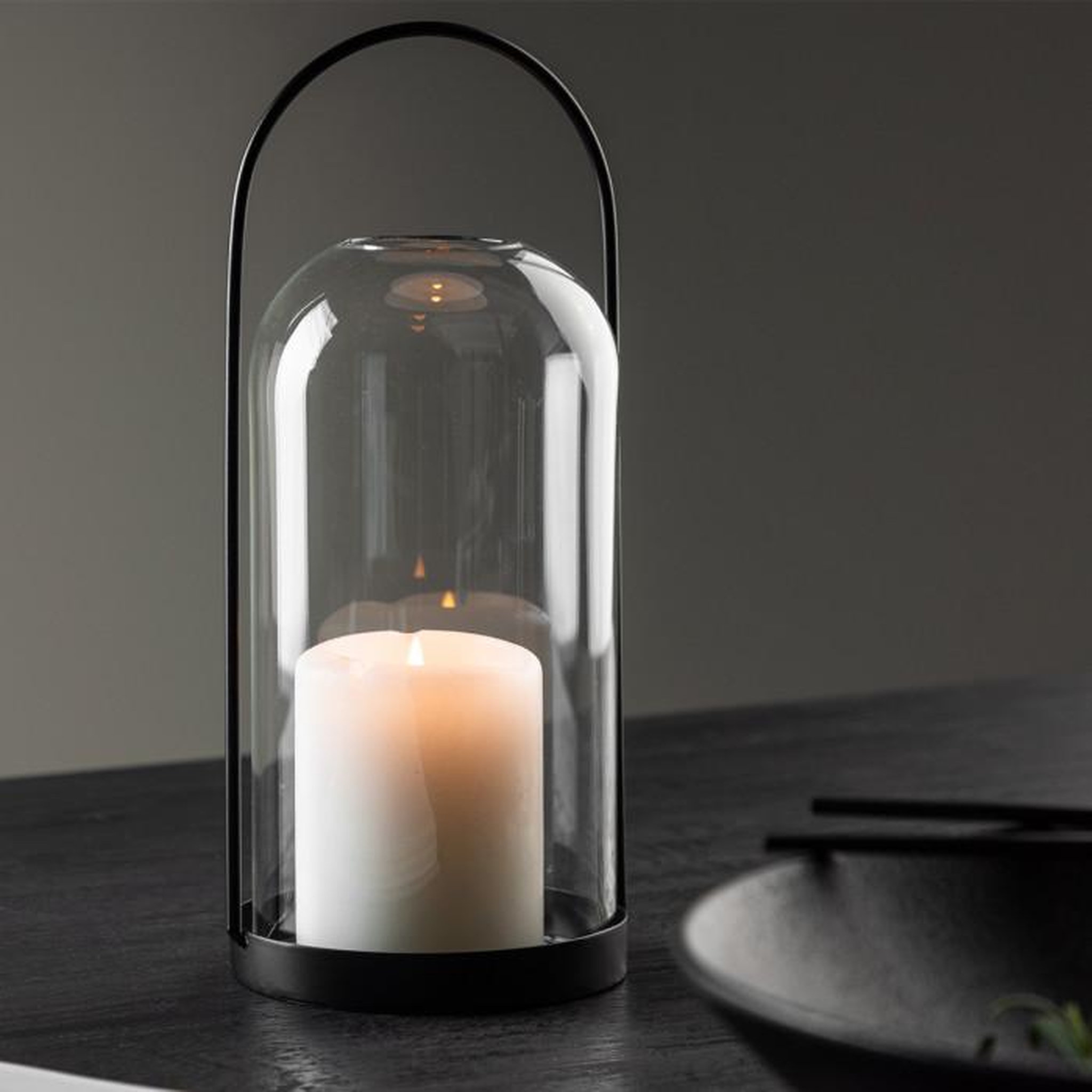 Voir la diapositive 4 : Paris Prix Lanterne Design en Verre  Flora  25cm Noir