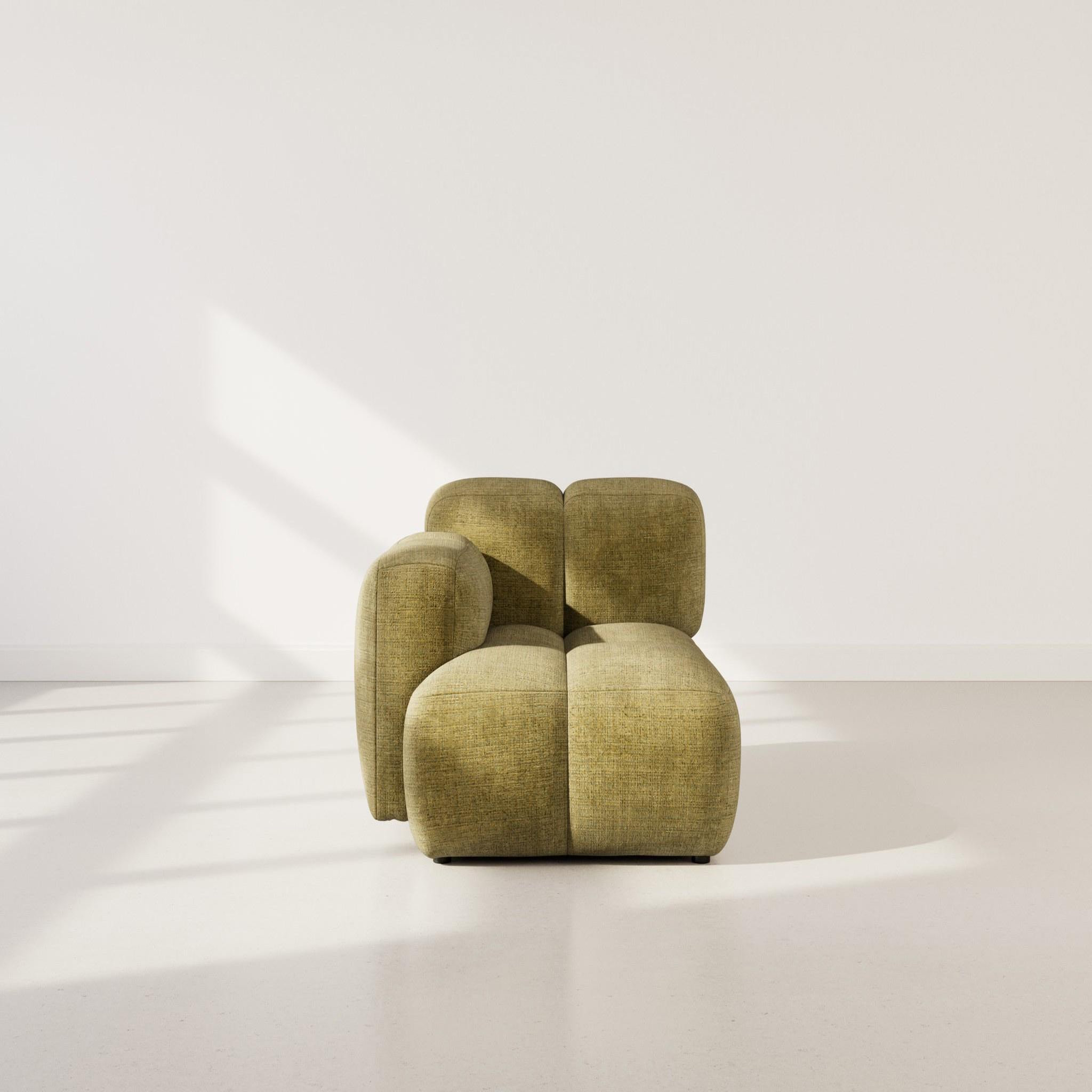 Voir la diapositive 2 : LISA DESIGN Grace - module d'assise gauche en velours texturé