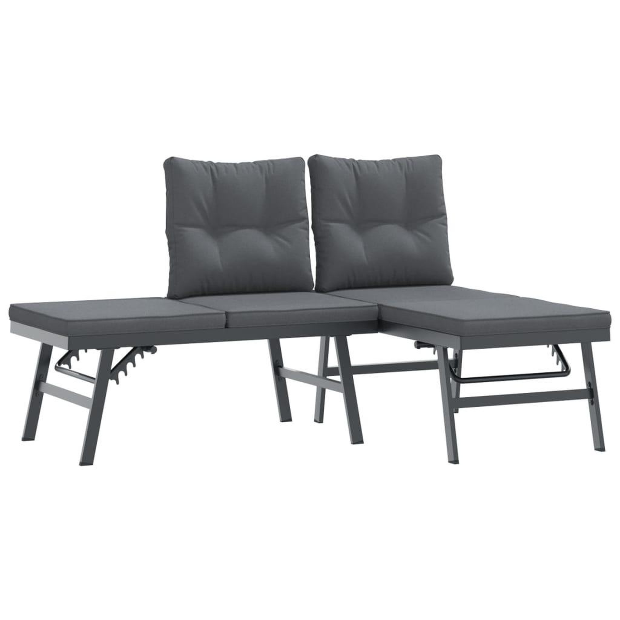 Voir la diapositive 4 : VIDAXL Ensemble de bancs de jardin avec coussins 7 pcs noir
