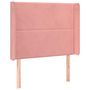 Voir la diapositive 2 : VIDAXL Tete de lit avec oreilles Rose 103x16x118/128 cm Velours