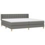 Voir la diapositive 3 : VIDAXL Sommier a lattes de lit avec matelas Gris fonce 200x200cm Tissu