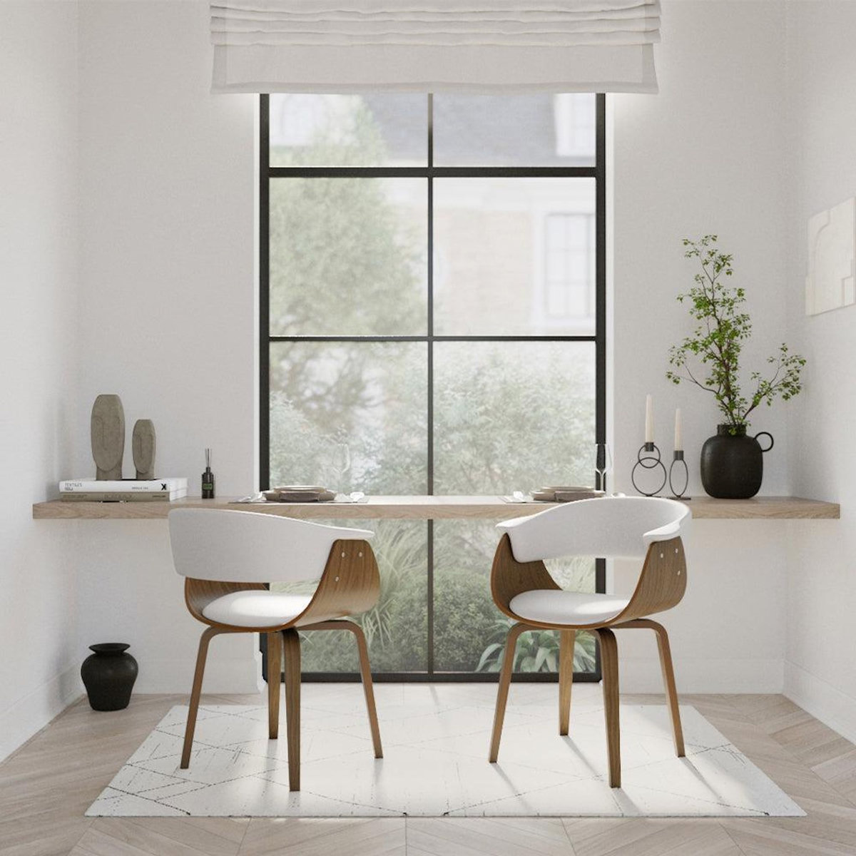 Rendez vous déco Chaise en cuir synthétique blanc-Piada