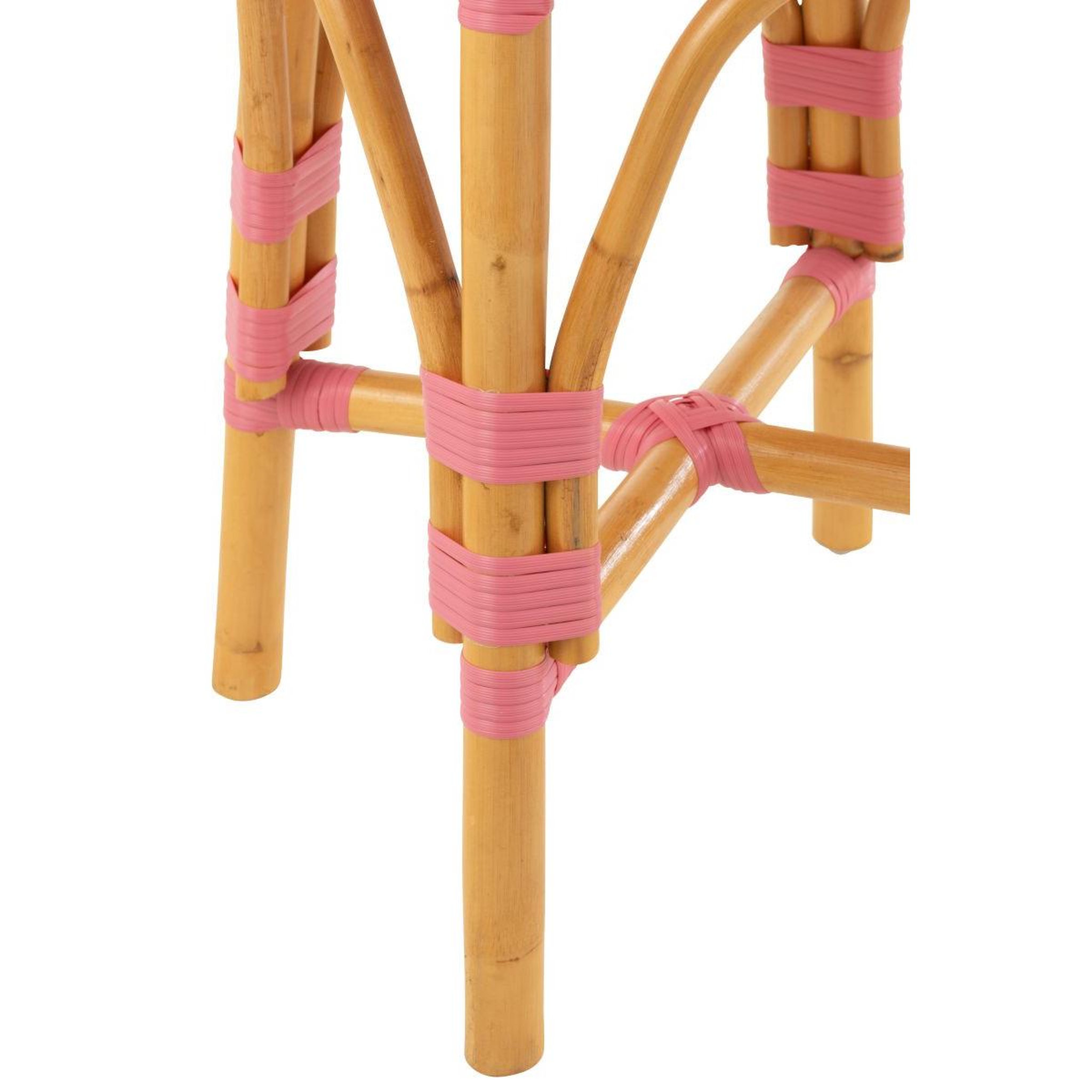 Voir la diapositive 5 : J-LINE Tabouret en rotin  danial  44cm rose