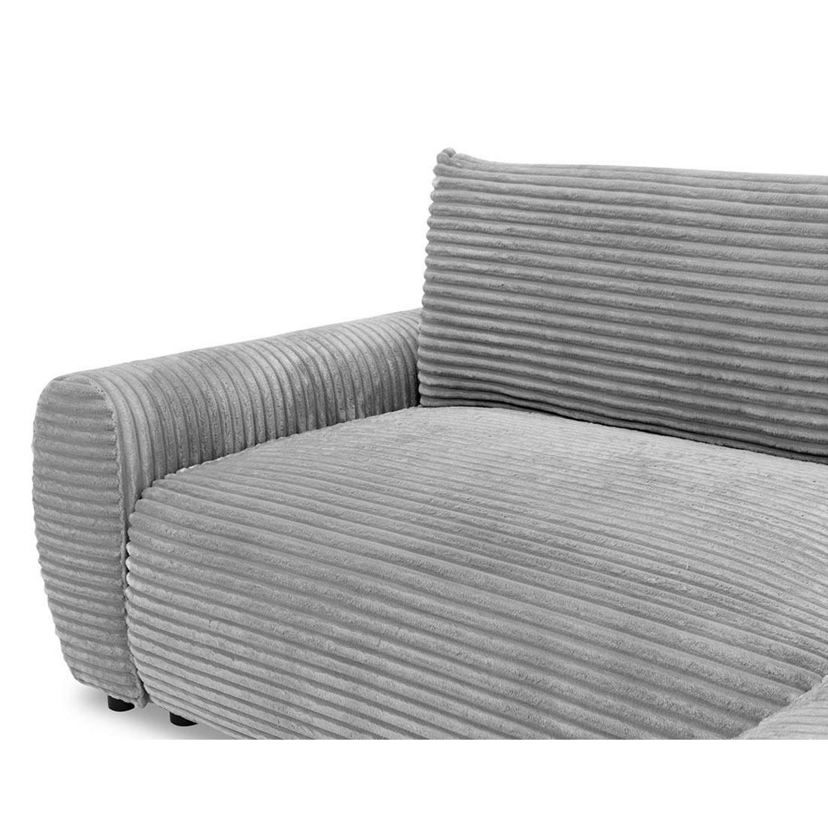 BEST MOBILIER Silvano - canapé d'angle droit 4 places convertible avec coffre en velours côtelé grosses côtes