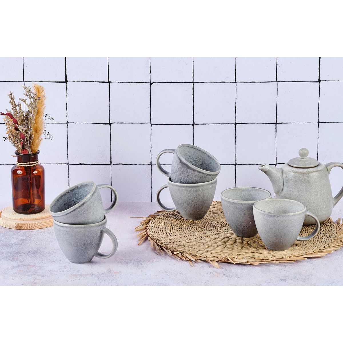 BJORN Mug STONE 25cl - 6 pièces - Gris lune