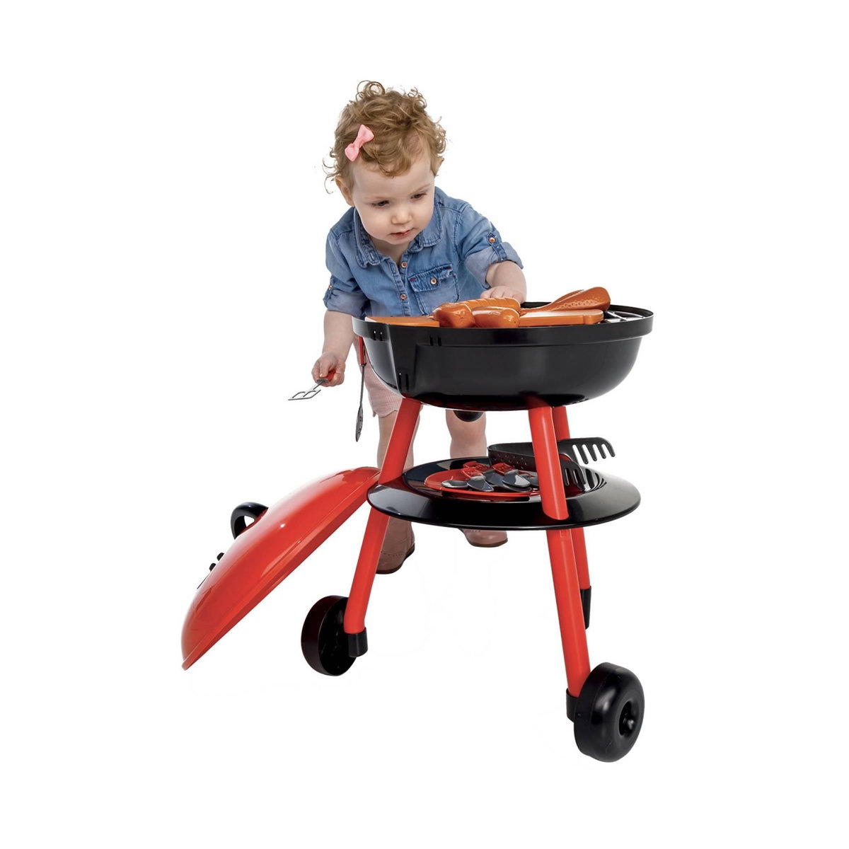 SWEEEK Petit barbecue charbon 50cm. junior – Romy – Barbecue en plastique. jouet avec accessoires