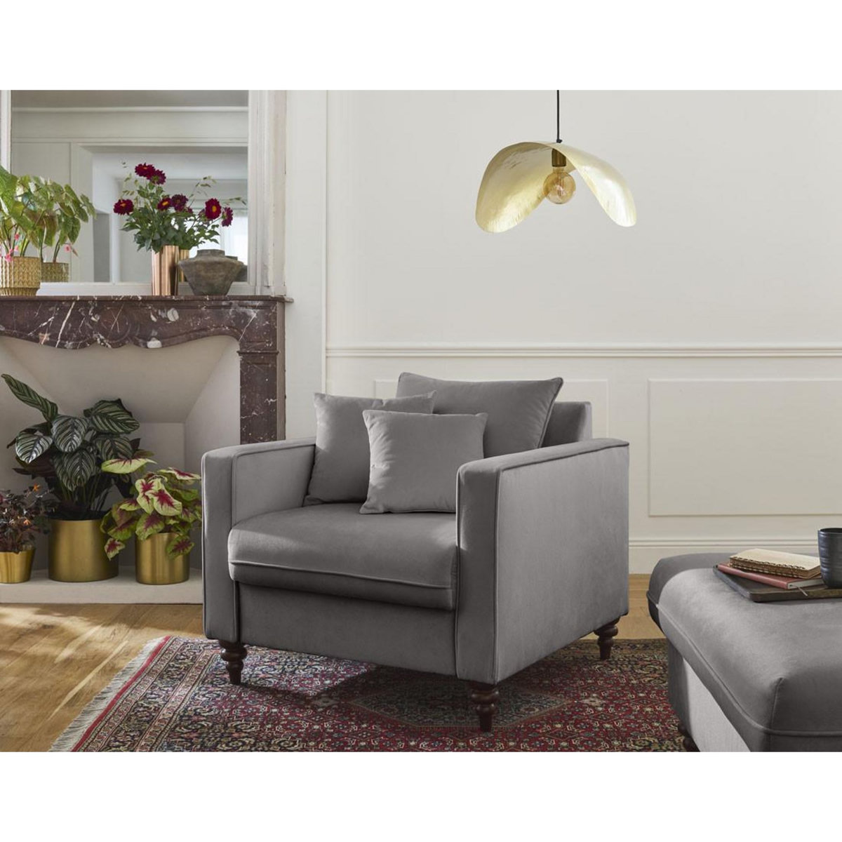 BEST MOBILIER Flamingo - fauteuil en velours