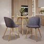 Voir la diapositive 2 : Rendez vous déco Lot de 2 chaises en tissu bleu et pieds en métal effet bois - Cozy