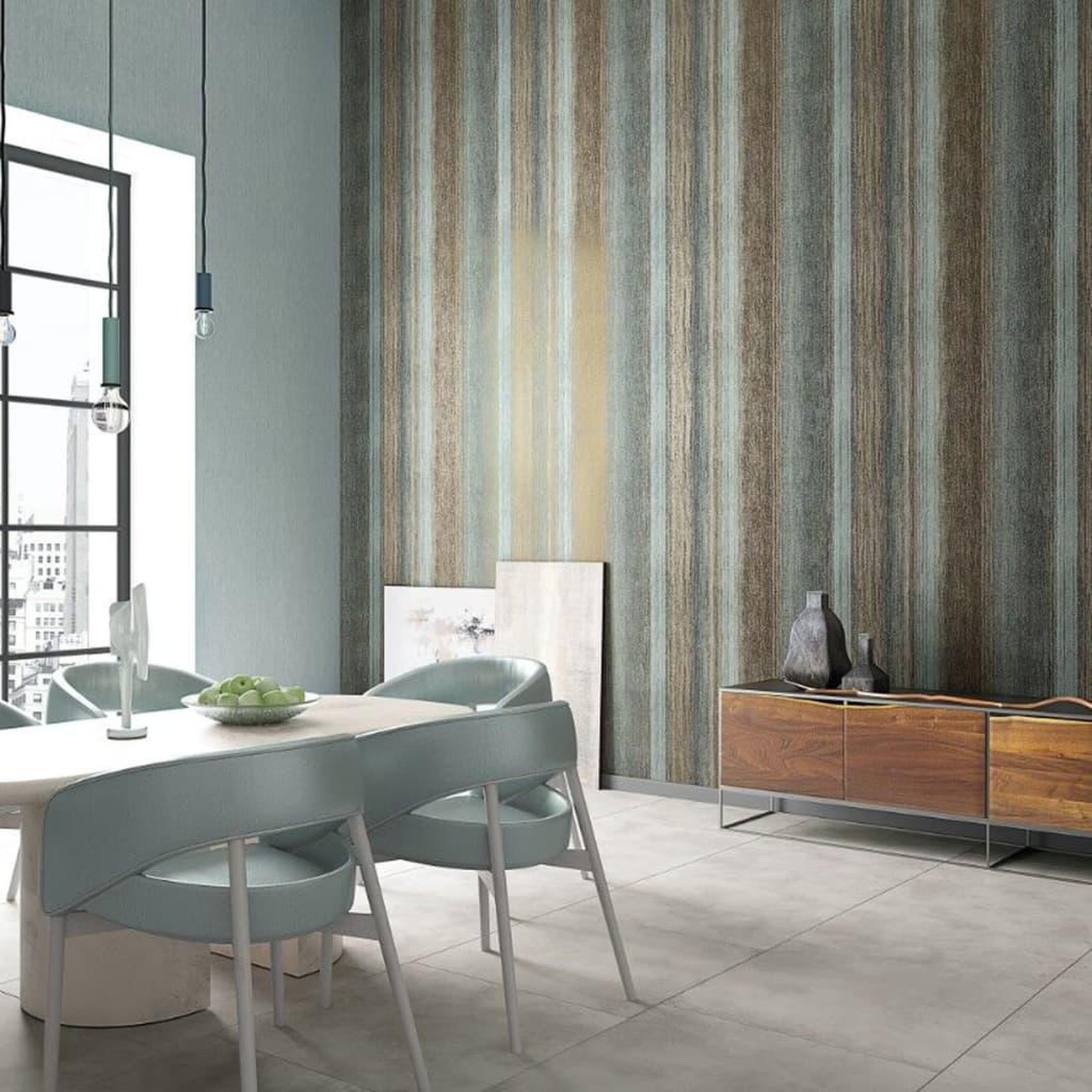 Voir la diapositive 1 : Noordwand Noordwand Papier peint Vintage Deluxe Walpaper Stripes Marron