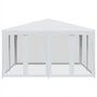 Voir la diapositive 3 : VIDAXL Tente de fete avec 8 parois laterales en maille blanc 4x4m PEHD