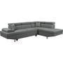 Voir la diapositive 1 : Habitat et Jardin Canapé d'angle  Sophia luxe  - 265 x 190.5 x 80/91 cm - Gris - Angle droit