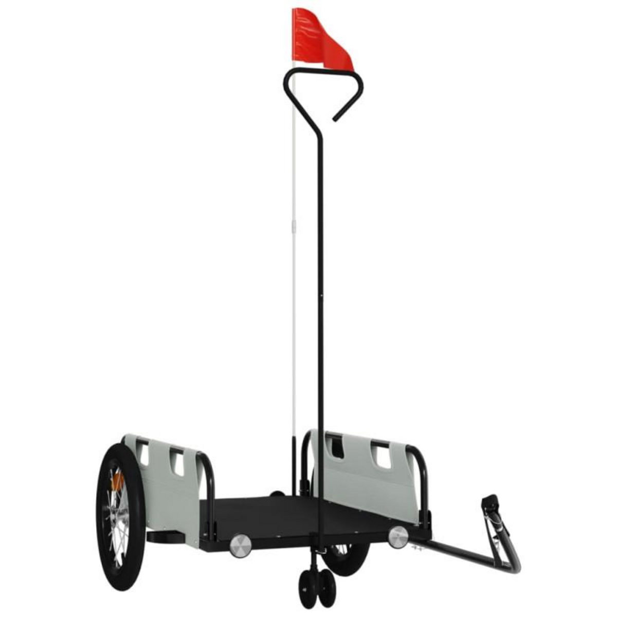 VIDAXL Remorque de vélo gris tissu oxford et fer