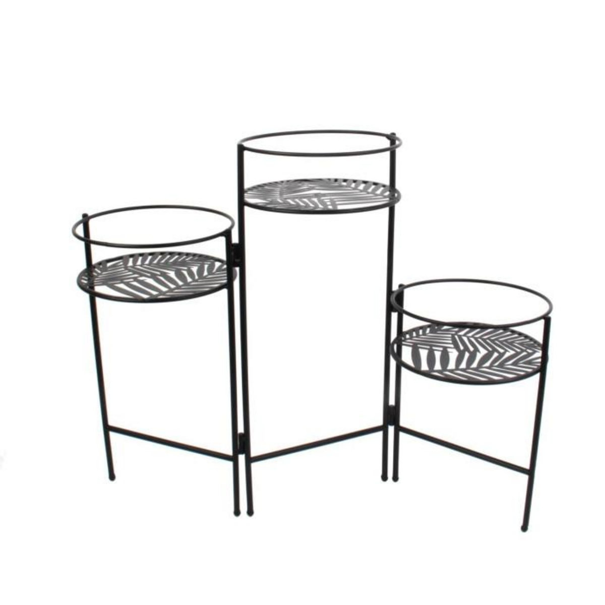 Paris Prix Porte-Plantes 3 Niveaux  Éventail  66cm Noir