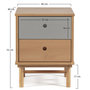 Voir la diapositive 3 : VS VENTA-STOCK Table de chevet Magnus 2 tiroirs, bois massif