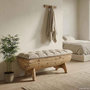 Voir la diapositive 3 : VIDAXL Banc de rangement Bois massif et tissu 103 x 51 x 44 cm