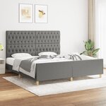 VIDAXL Cadre de lit sans matelas gris fonce 180x200 cm tissu
