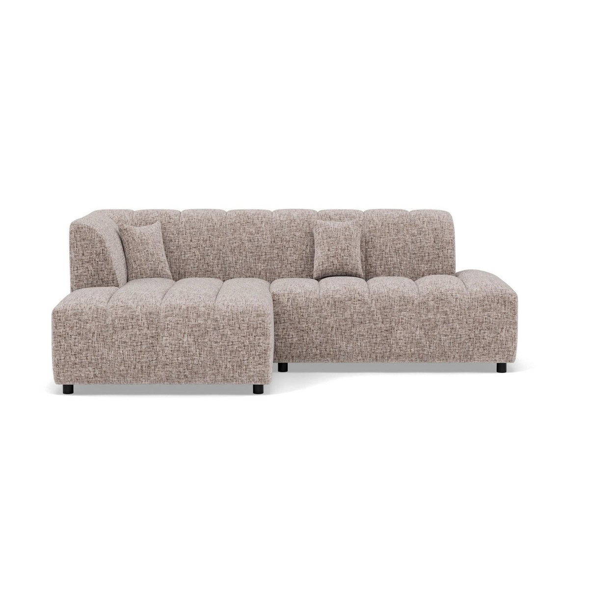 LISA DESIGN Curtis - canapé d'angle gauche 4 places sans accoudoir en tissu texturé