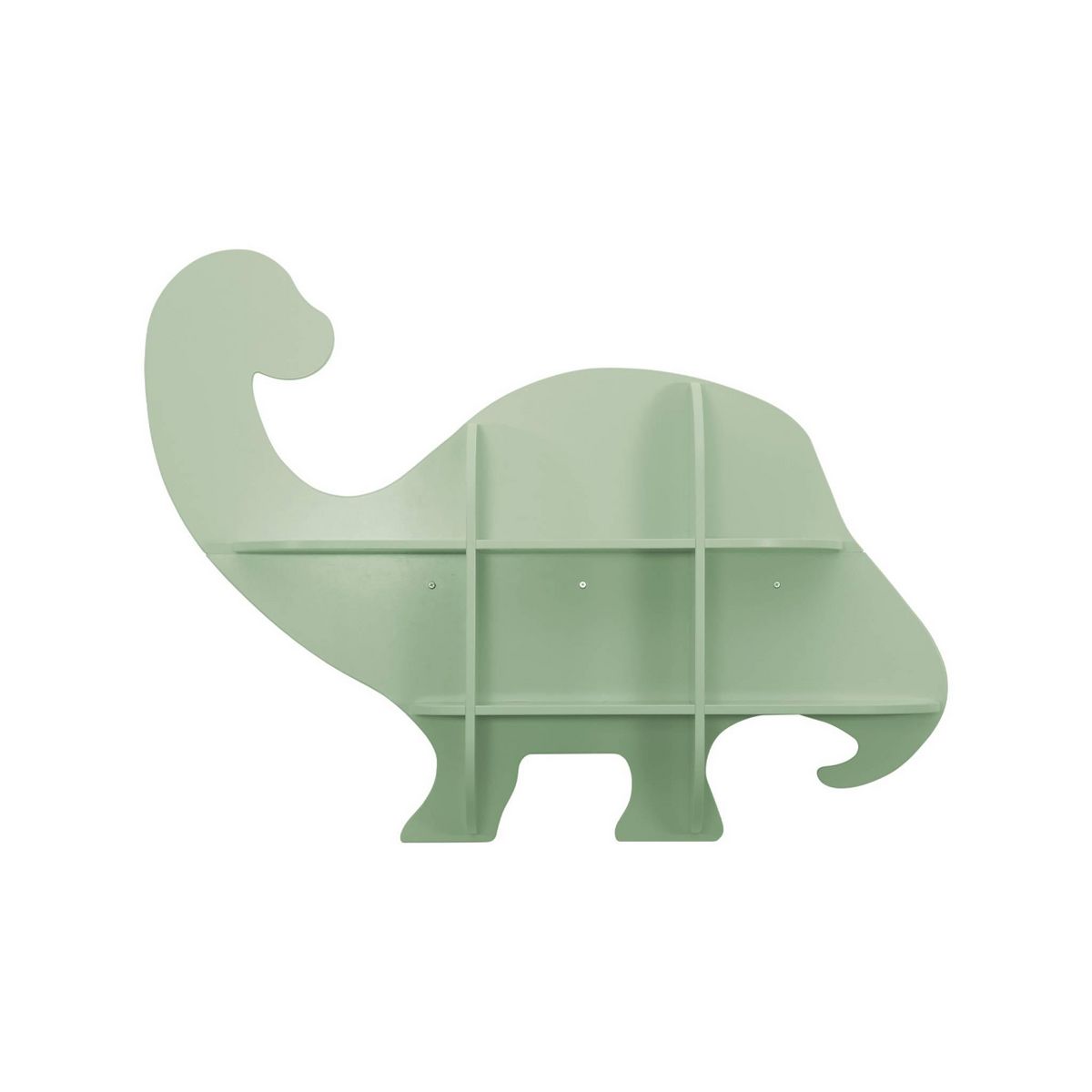 SWEEEK Etagère murale dinosaure 5 espaces de rangement vert - L 108 x P 16.5 x H 78.5 cm - Brachi