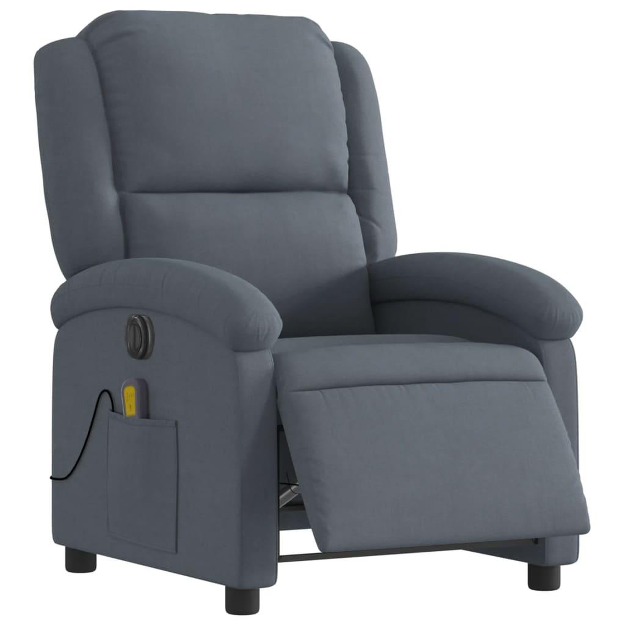Voir la diapositive 3 : VIDAXL Fauteuil inclinable de massage electrique gris fonce velours
