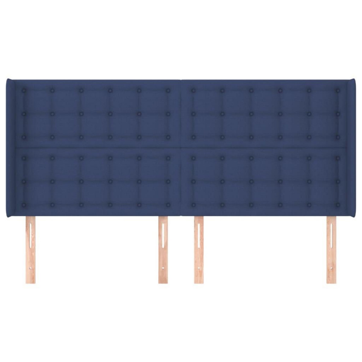 VIDAXL Tete de lit avec oreilles Bleu 203x16x118/128 cm Tissu