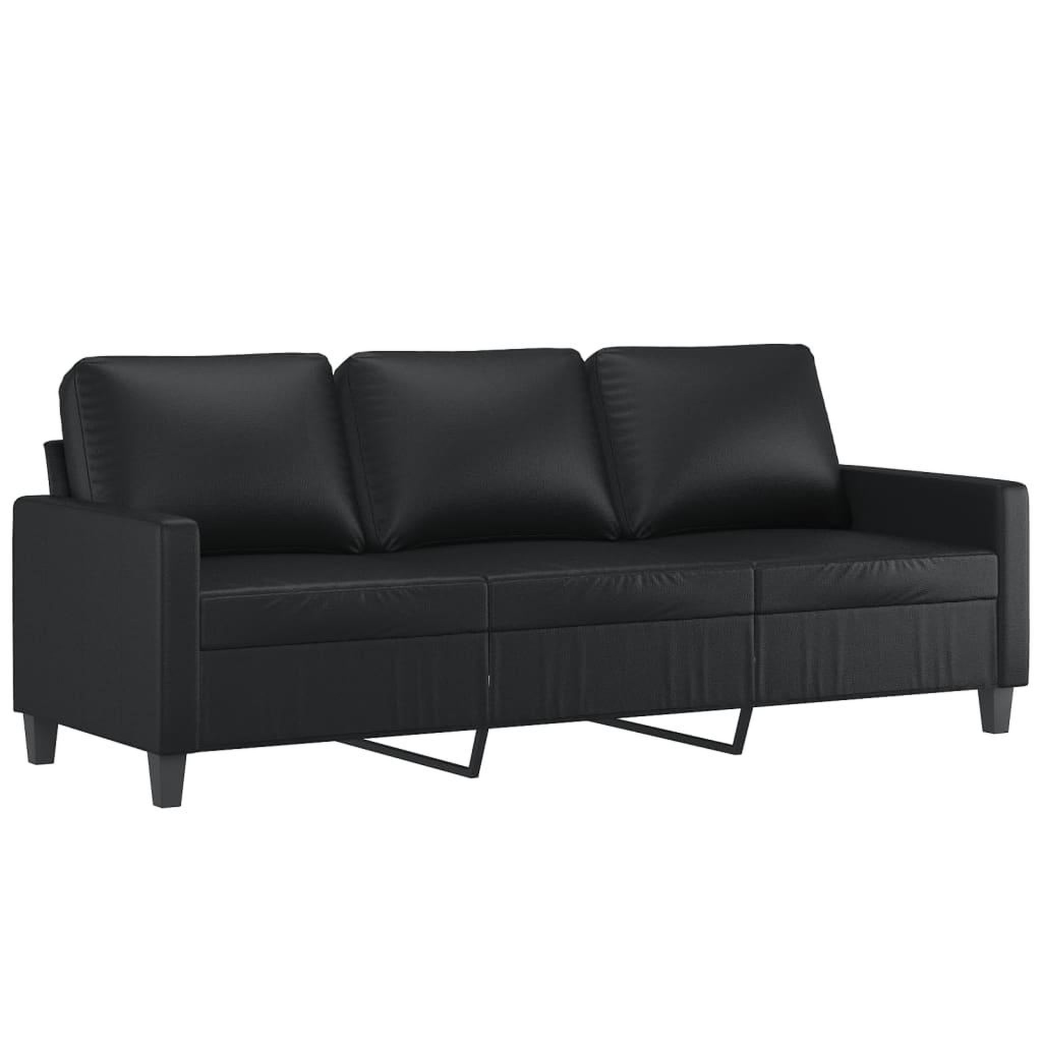 Voir la diapositive 4 : VIDAXL Ensemble de canapes 2 pcs avec coussins Noir Similicuir