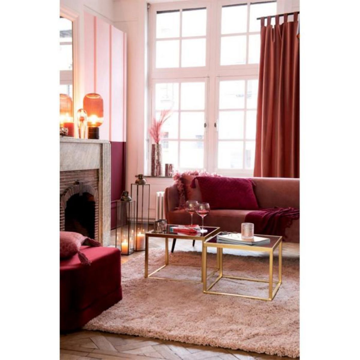 Paris Prix Coussin Déco à Motifs  Cherry  40x60cm Rouge