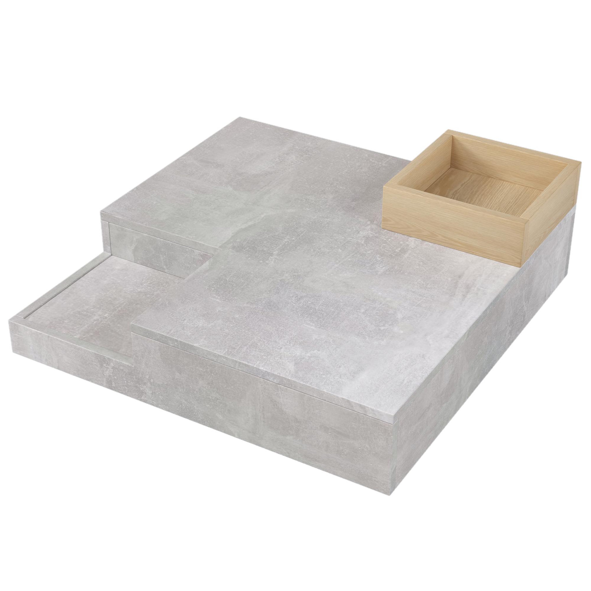Voir la diapositive 5 : MERAX Table Basse 72 X 72 X 30cm Livré Avec 1 Boîte De Rangement Amovible