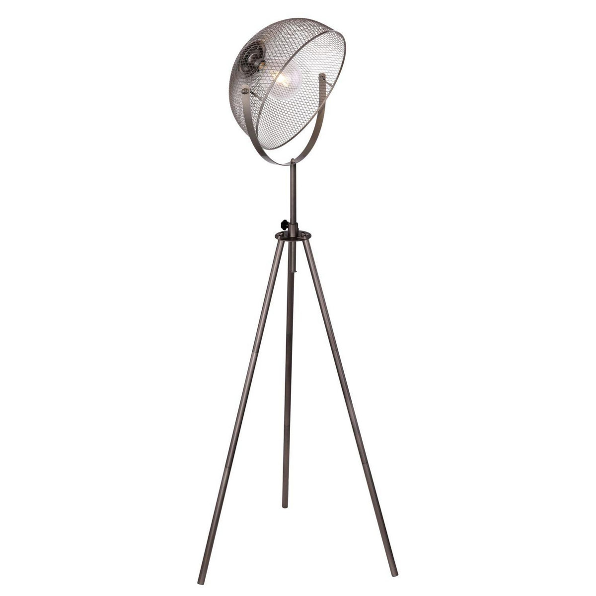 GLOBO Lampadaire design vintage Moniga - H. 178 cm - Gris chromé