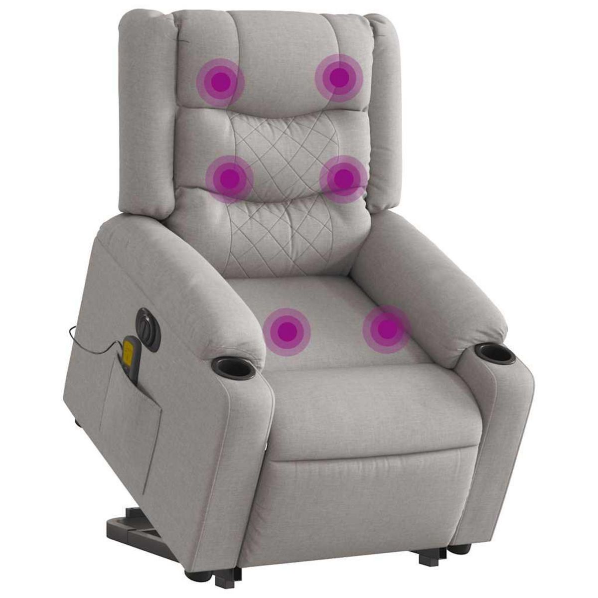 VIDAXL Fauteuil inclinable de massage electrique gris nuage tissu