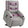 Voir la diapositive 1 : VIDAXL Fauteuil inclinable de massage electrique gris nuage tissu