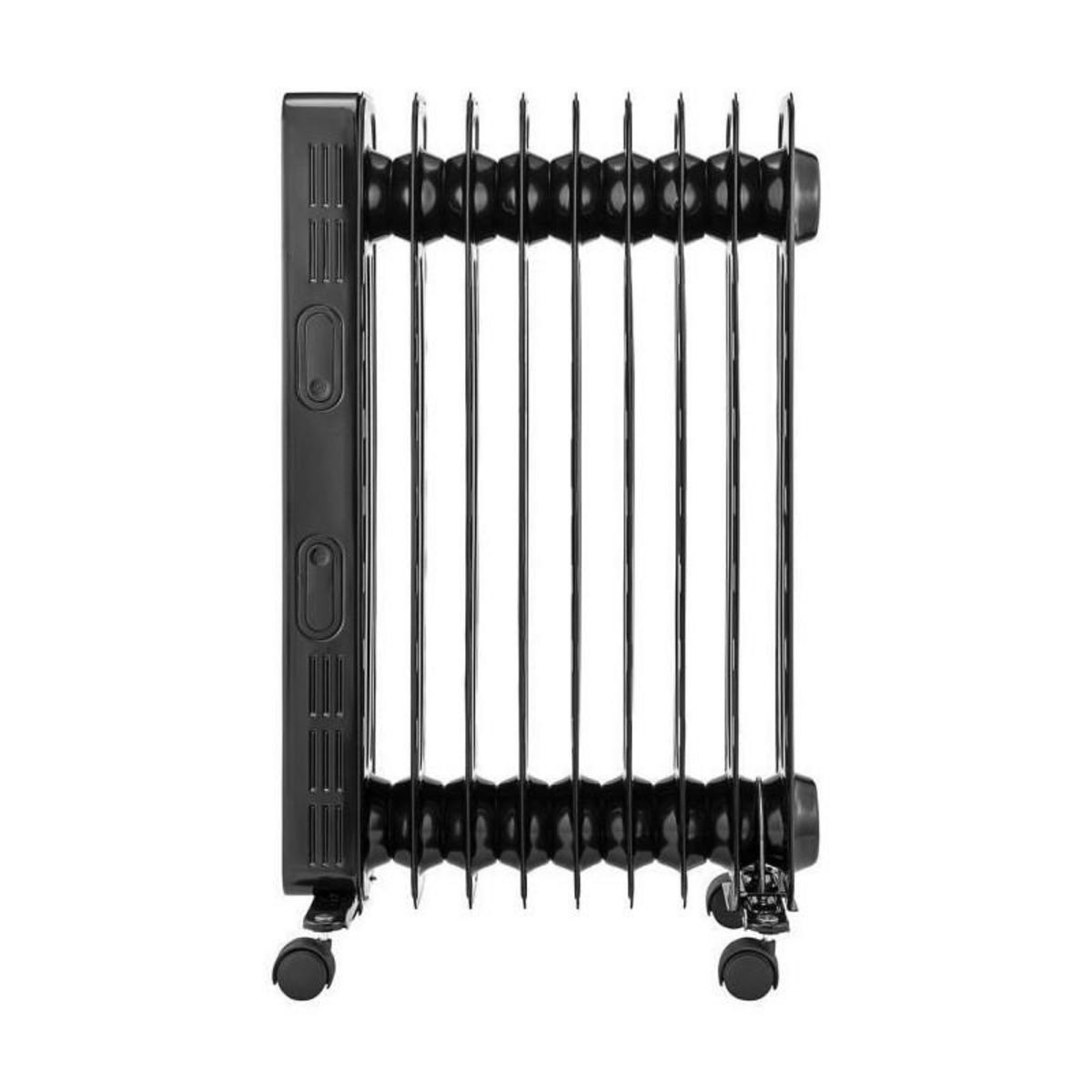 OCEANIC Radiateur electrique bain dhuile 2000W OCEANIC - 3 puissances - Thermostat electronique - Telecommande - Mobile - Noir