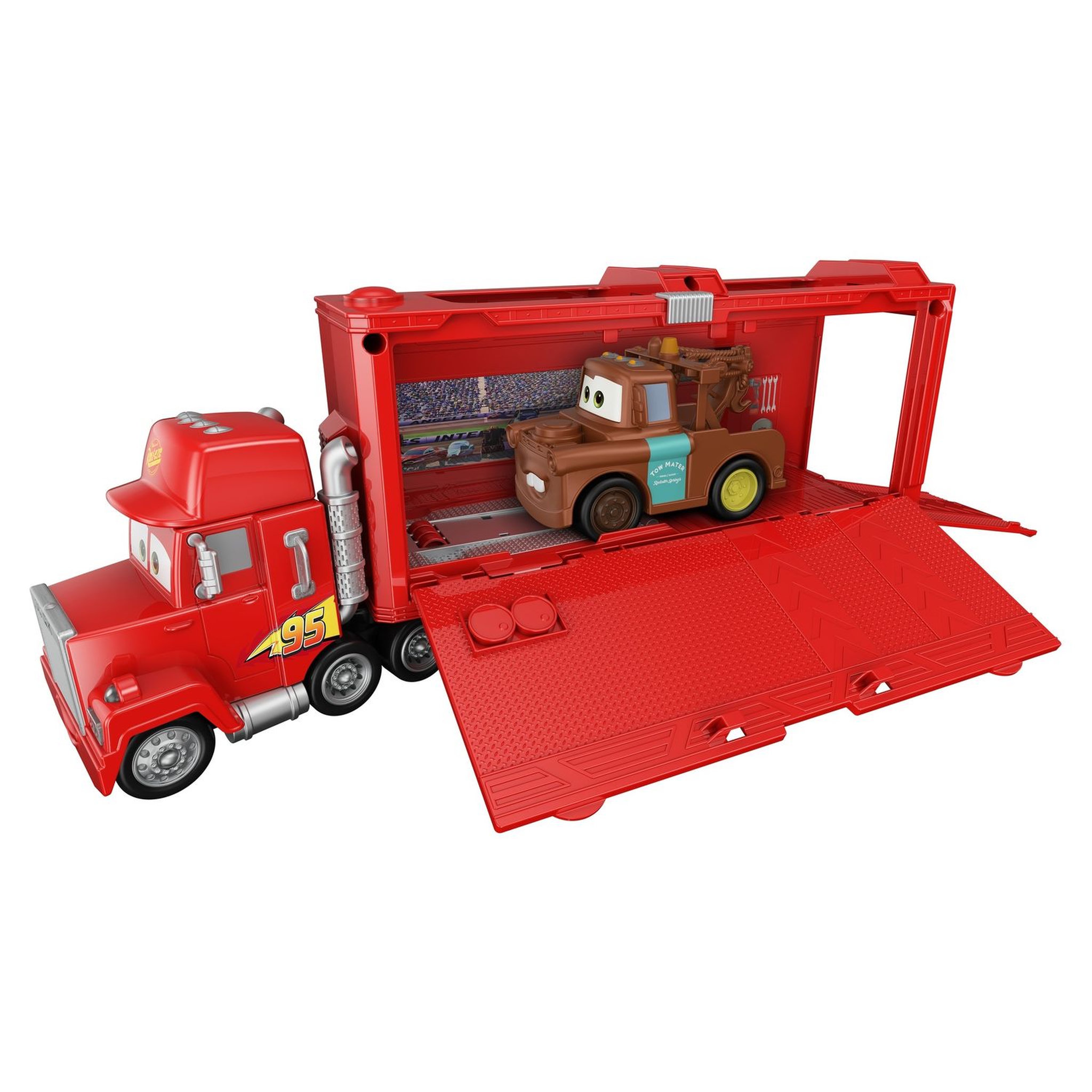 Voir la diapositive 2 : MATTEL Cars Disney Pixar - Mack Le transporteur de véhicules sonore