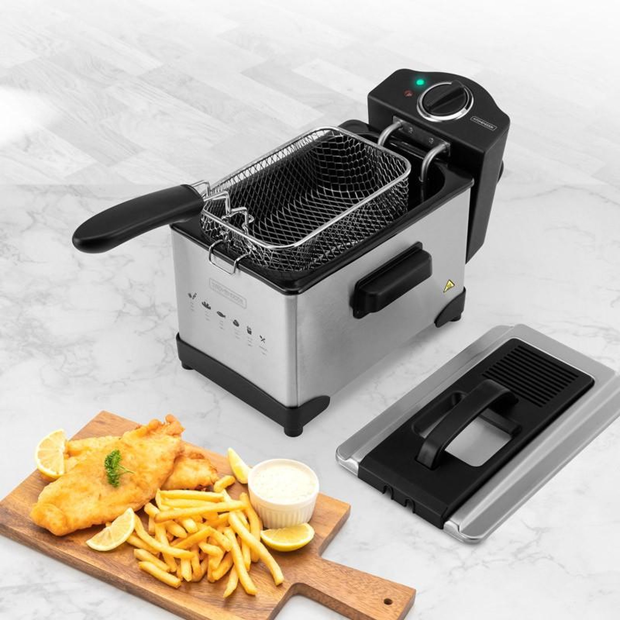 Voir la diapositive 6 : KITCHENCOOK Kitchencook - Fry Plus - Inox - Friteuse Semi-pro - 3 L - 2000 W