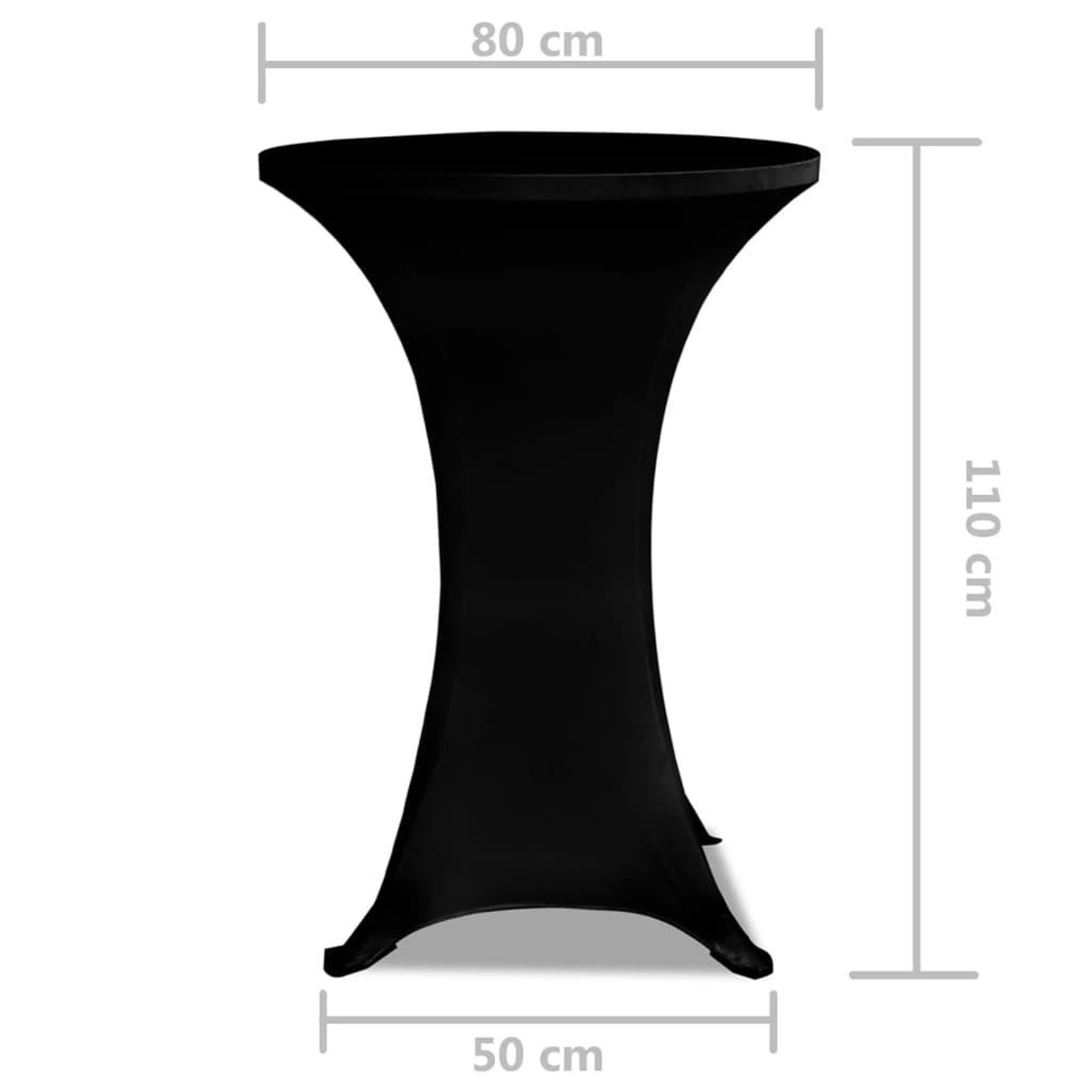 Voir la diapositive 5 : VIDAXL Housses elastiques de table Ø 80 cm Noir 2 pcs