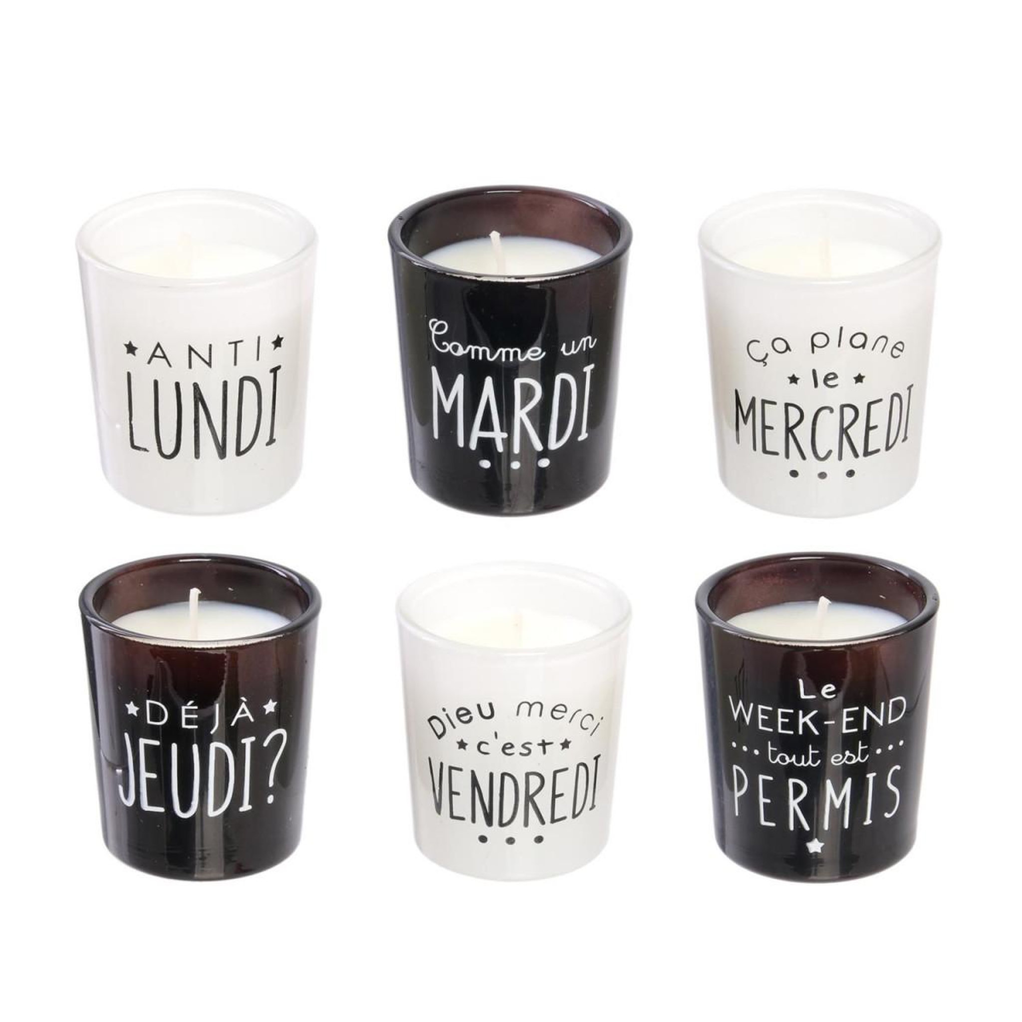 The Home Deco Factory Coffret 6 Bougies Parfumées  Humeur  31g Vanille