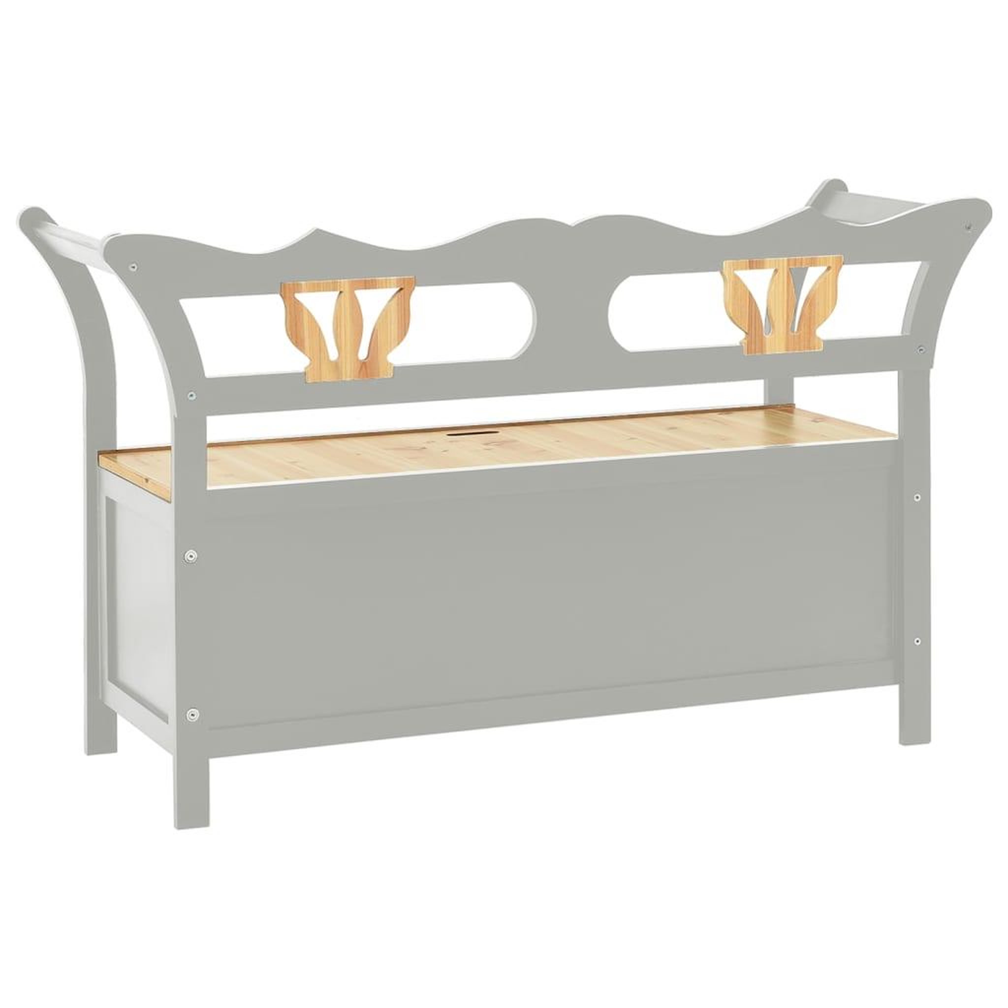 Voir la diapositive 5 : VIDAXL Banc Gris 107x45x75,5 cm Bois de sapin solide
