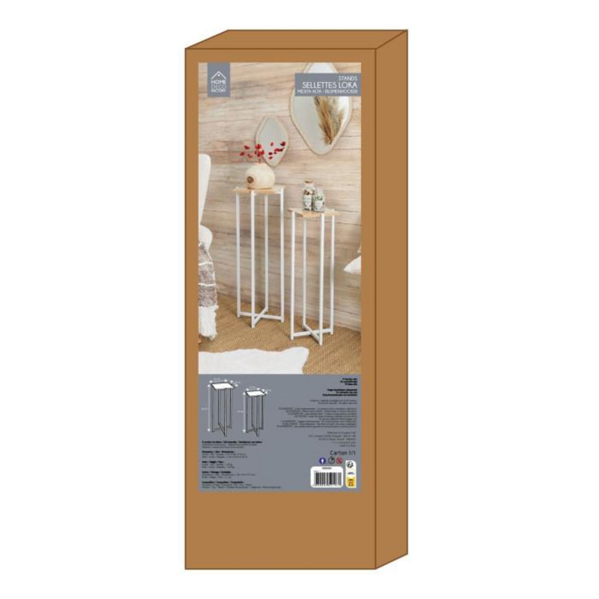 Paris Prix Lot de 2 sellettes  Loka  82cm Blanc