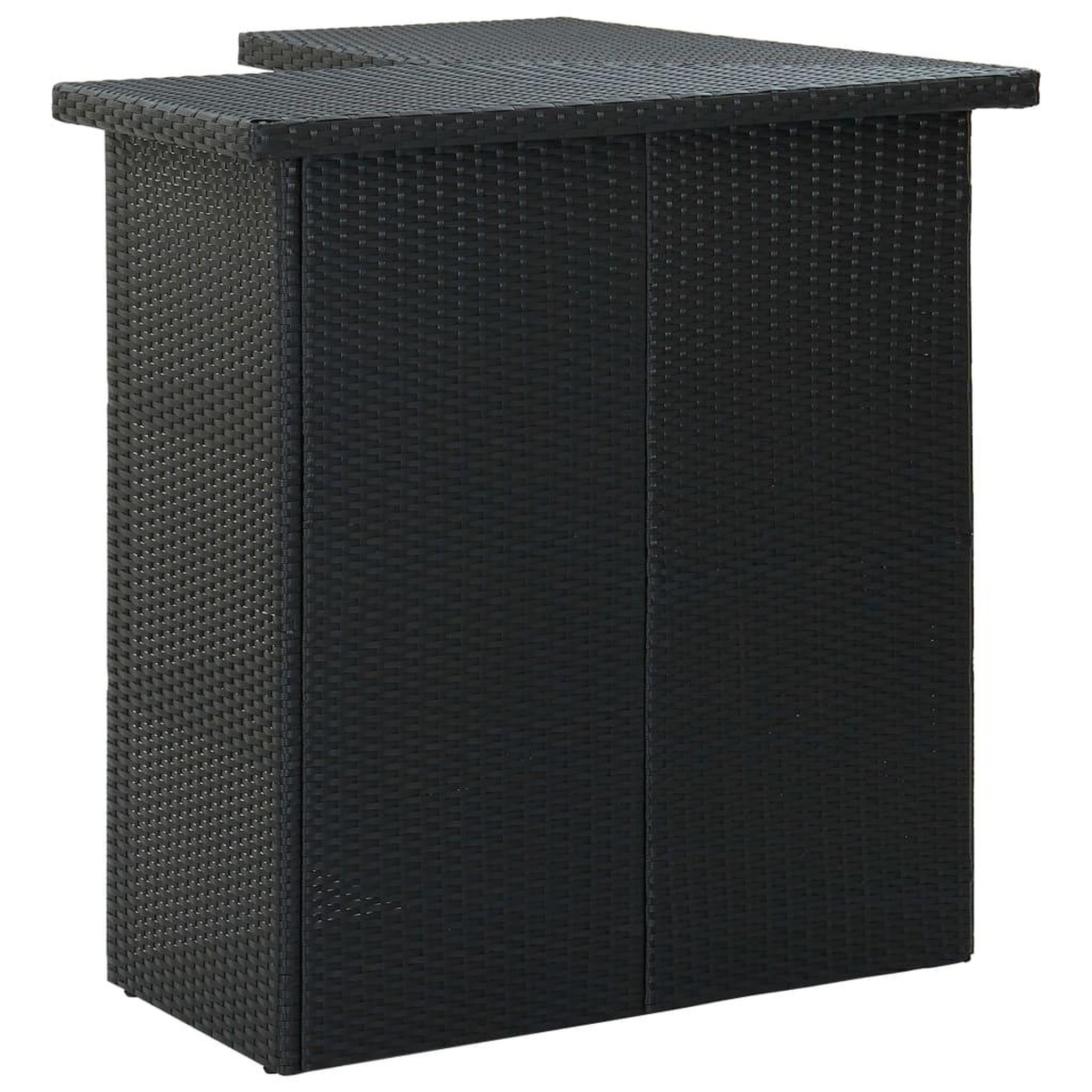 Voir la diapositive 3 : VIDAXL Table d'angle de bar Noir 100x50x105 cm Resine tressee