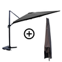 Voir la diapositive 1 : CONCEPT USINE Bundle parasol 3x4m déporté rotatif gris + housse CESARE