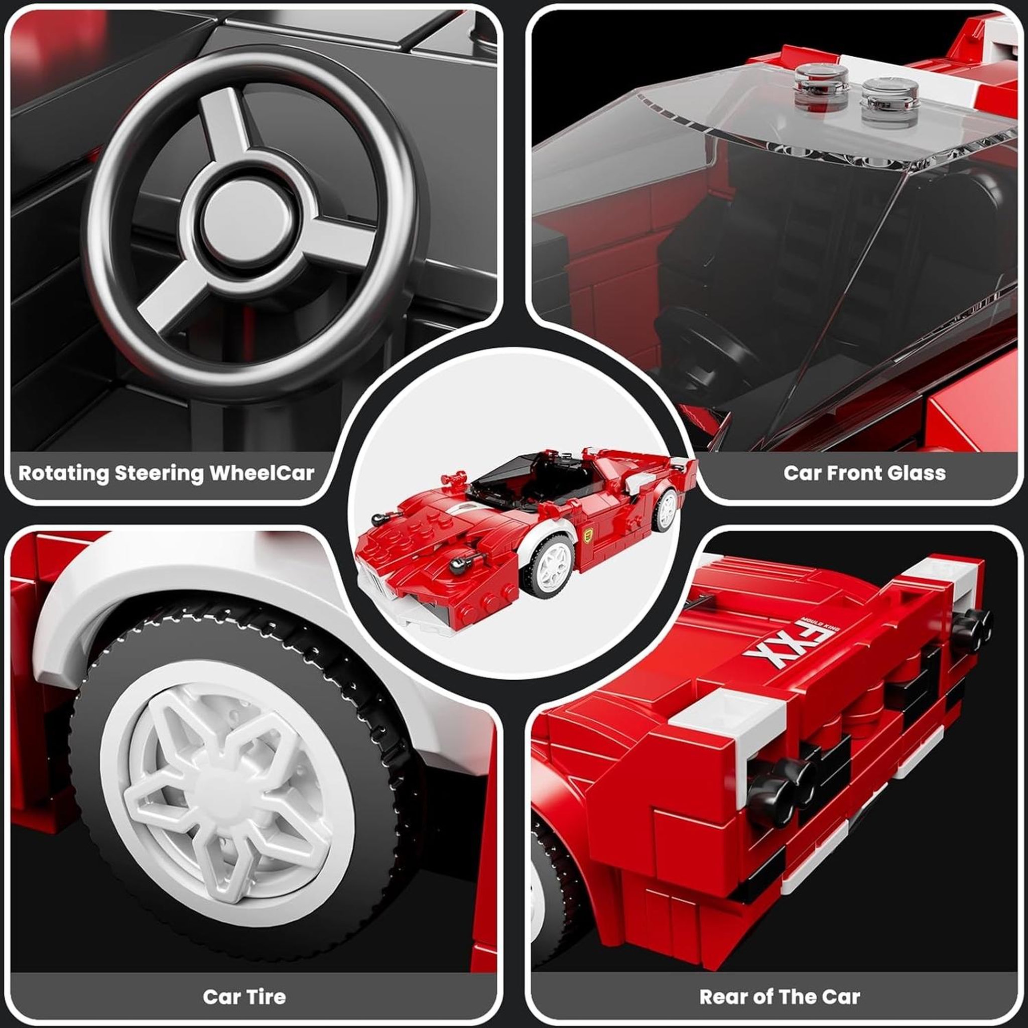 Voir la diapositive 4 : MOULD KING FXX Supercar avec vitrine de présentation