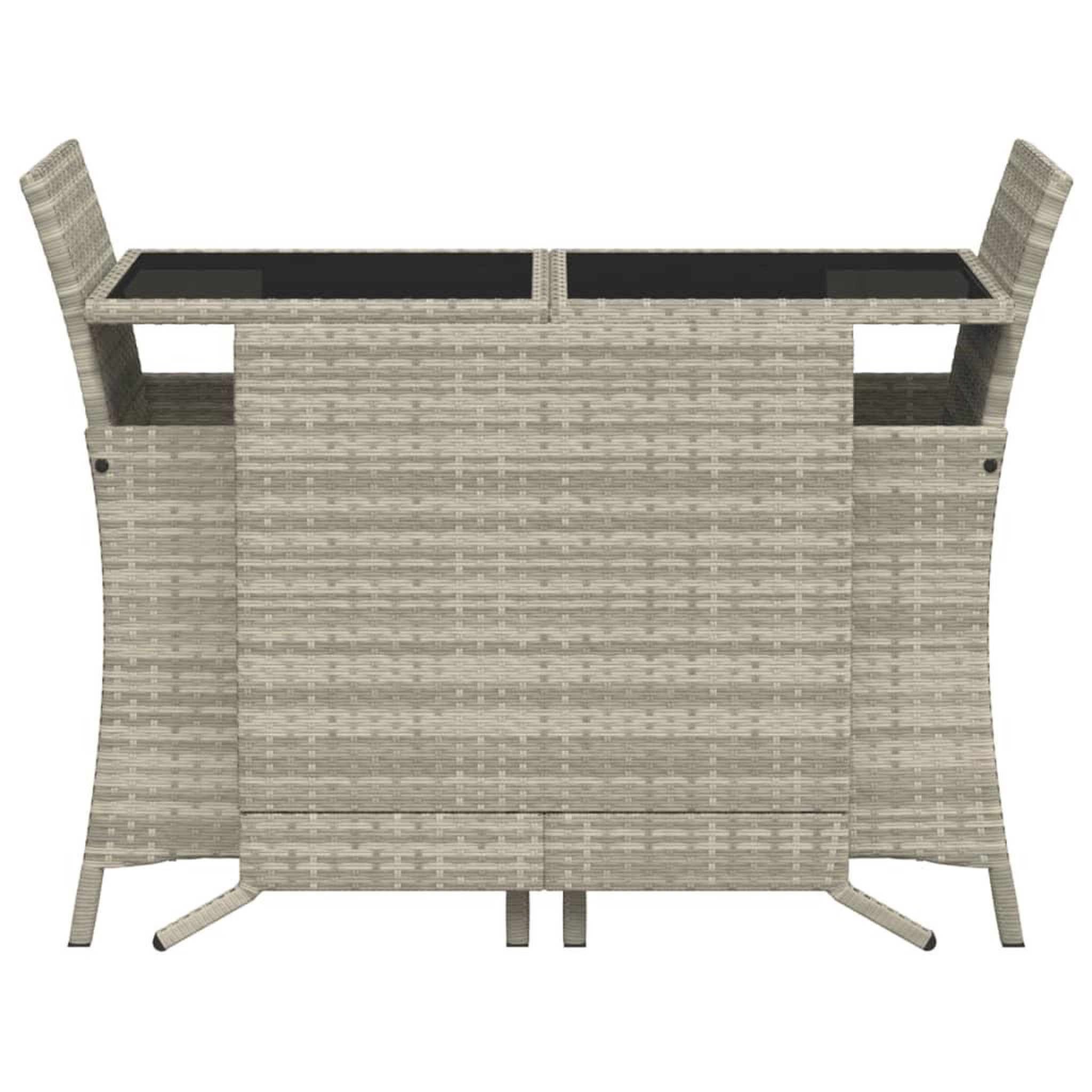 Voir la diapositive 4 : VIDAXL Ensemble de bistro 3 pcs et coussins gris clair resine tressee